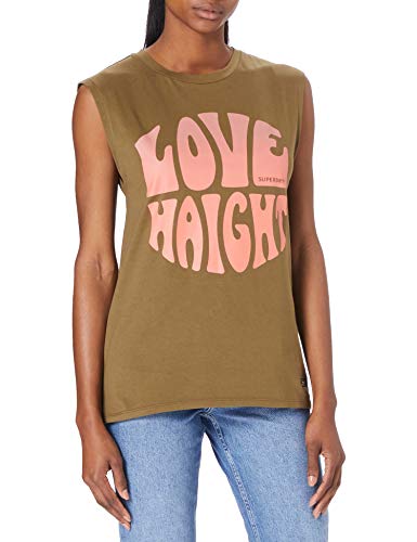 Superdry Kamizelka damska z logo wojskowe, khaki, S