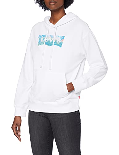Levi's Damska bluza z kapturem Graphic Standard, Bluza z kapturem Bw Fill Clouds White +, XXS