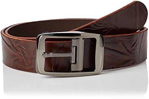 Anthoni Crown Pasek skórzany unisex, ciemnobrązowy, 100 cm