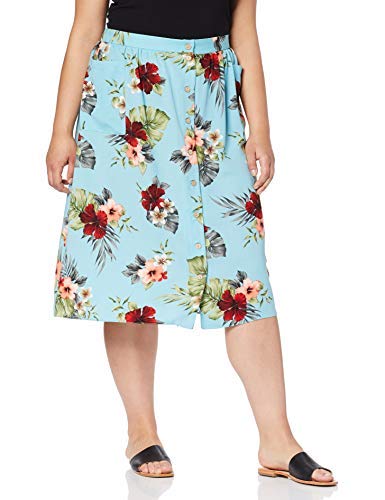 New Look Curves Damska spódnica Malibu Jane, niebieska (niebieski wzór 49), 26 (rozmiar producenta: 26)