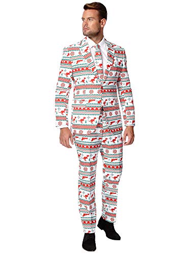 OppoSuits Dres bożonarodzeniowy dla mężczyzn – składa się z marynarki, spodni i krawatu, gangstaclaus, 58 UE