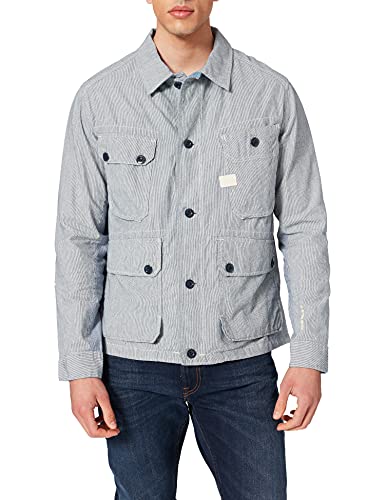 G-STAR RAW Kurtka męska Field Straight, Sun Faded Indigo Stripe C291-b613, XS