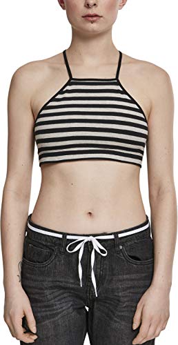 Urban Classics Damski trójkątny top sportowy podkoszulek, czarny/szary, XS