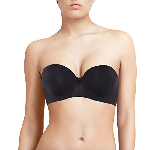 Chantelle Essential Bandeau biustonosz z koszulką, niewidoczna bielizna dla kobiet, czarny, 90D