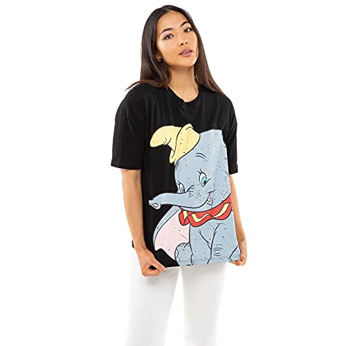 Disney Koszulka damska Dumbo Smile, Czarny, 38