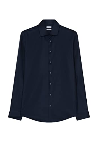 Seidensticker Męska koszula biznesowa Slim Fit – łatwa do prasowania 3677 koszula biznesowa, niebieski (ciemnoniebieski 19), 41