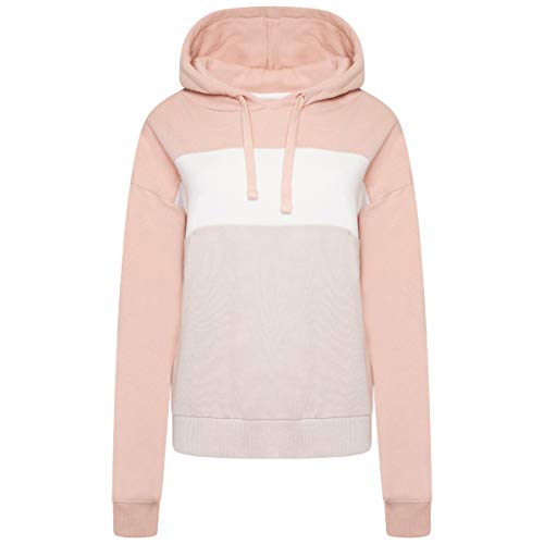 M17 Damska bluza z kapturem w paski M17, Rumieniec różowy naturalny biały, XL