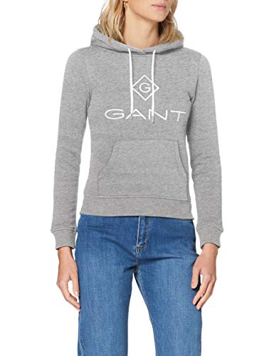 GANT Damska bluza z kapturem Lock Up Sweat, szary melanż, L