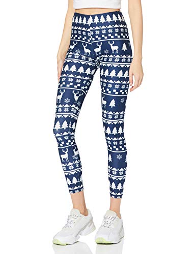 cosey - Legginsy Christmas Line - z różnymi motywami bożonarodzeniowymi (jeden rozmiar) - wzór Blue Christmas, Blue Chirstmas, jeden rozmiar
