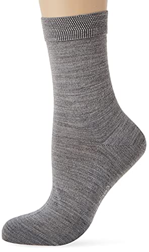FALKE Kobiety Skarpety No. 3 W SO Wełna Merynosa Jedwab jednokolorowe 1 Para, Szary (Light Grey Melange 3388), 37-38