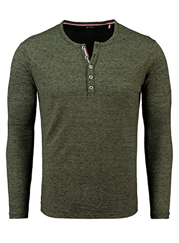 KEY LARGO Nils Button T-shirt męski, Bottle Green (1503), S
