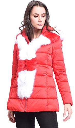 Bonamaison Damska kurtka puchowa średniej długości z panelem fasonowym T-shirt