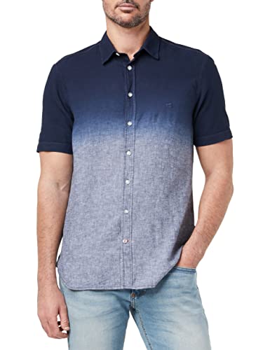 camel active Męska koszula z krótkim rękawem Slim Fit, niebieski, S