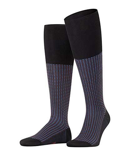 FALKE Mężczyźni Podkolanówki Uptown Tie M KH Bawełna długie z wzorem 1 Para, Czarny (Black 3000), 43-44