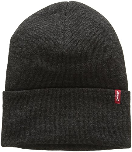 Levi's Unisex nowa luźna czapka w czerwona zakładka detal czapka, Szary (ciemnoszary), Rozmiar uniwersalny