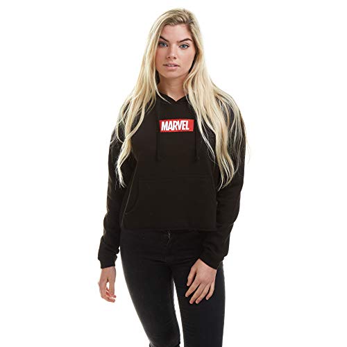 Marvel Damska bluza z kapturem z logo Cropped Hood