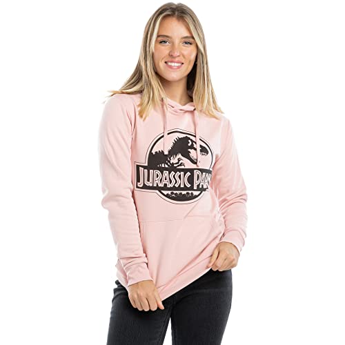 Jurassic Park Damska bluza z kapturem z logo, pudrowy róż, M