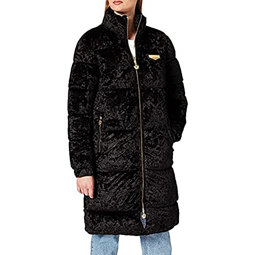 Gianni Kavanagh Damski płaszcz puchowy Black Velvet Gems Coat, czarny, XXS