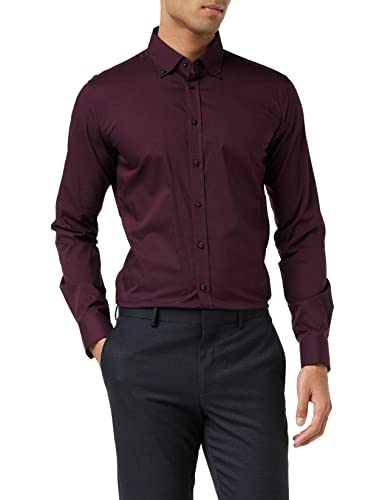 Seidensticker Męska koszula biznesowa - bez konieczności prasowania koszula z bardzo wąskim krojem - X-Slim Fit - długi rękaw - kołnierz B.D - 100% bawełna