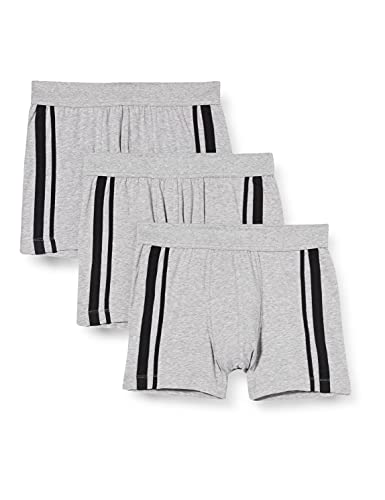 Schiesser Męskie Szorty 3-Pak Organic Cotton Miękki Ściągacz i Paski - 95/5 Stretch, Szary Melanż, L