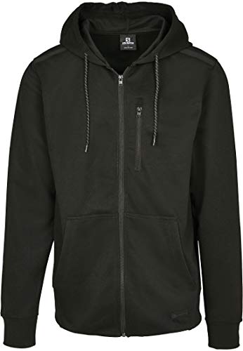Southpole Męska kurtka Taped Tech Fleece Full Zip Hoody, bluza dla mężczyzn dostępna w 3 kolorach, rozmiary S - XXL, czarny, S