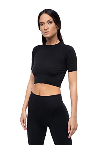 HEART and SOUL Damski top Sportivo Donna-T-Shirt-Infinity biustonosz sportowy, czarny, rozmiar uniwersalny