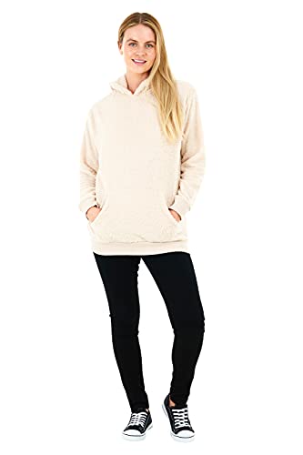 Sleepdown Damska bluza z kapturem Sherpa Teddy Fleece Longline Lounge