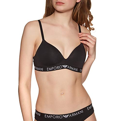 Emporio Armani Error:#REF Wyściełany biustonosz trójkątny Iconic Cotton, czarny, l
