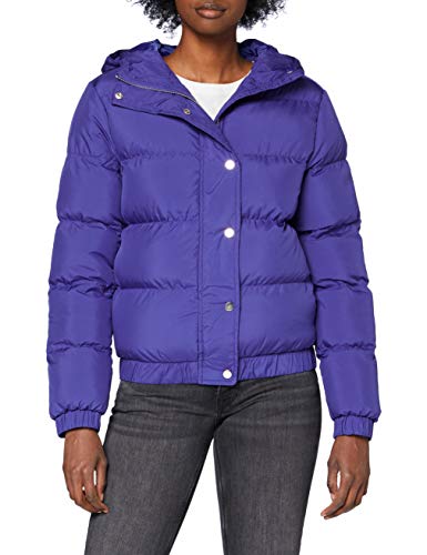 Urban Classics Damska kurtka zimowa z kapturem, krótka kurtka puchowa z kapturem, dostępna w 8 kolorach, rozmiary XS - 5XL, purpurowy, L