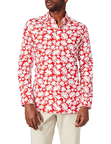 Seidensticker Męska koszula X-Slim z długim rękawem Poplin, czerwony (czerwony 46), 41