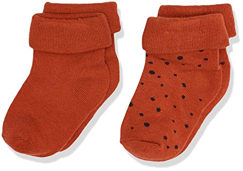 Noppies Skarpety dla niemowląt unisex U 2pck Maxiem Socken, brązowe (Spicy Ginger P557), One Size (rozmiar producenta: 0M-3M)