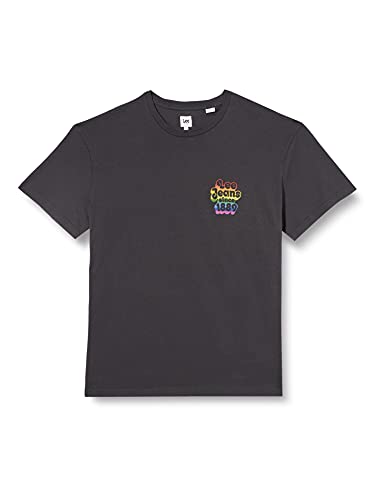 Lee Męski T-shirt Pride Tee Chest Graphic, Washed Black, L