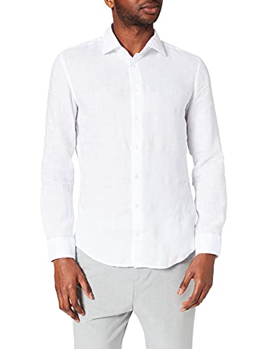Seidensticker Męska koszula o kroju slim z długim rękawem, lniana