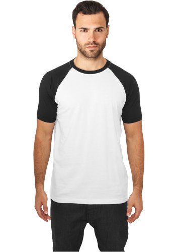 Urban Classics T-shirt męski Raglan Contrast Tee, White/black, XXL