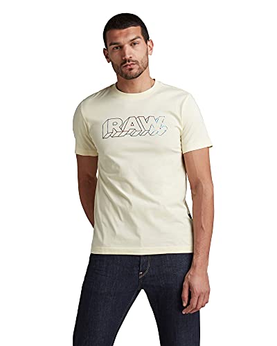 G-STAR RAW Męski T-shirt D19846, Light Canary 336-C427, XS