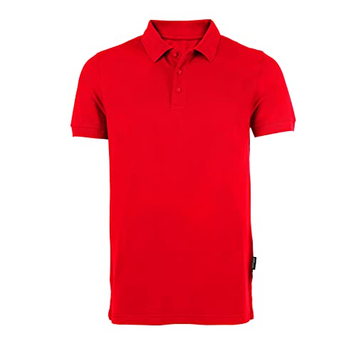 HRM Męska koszulka polo Heavy Polo I Premium ze 100% bawełny I Basic koszulka polo można prać w temperaturze do 60°C I wysokiej jakości i trwała odzież męska I odzież robocza, czerwony, L