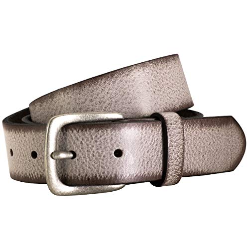 LINDENMANN Pasek damski skórzany pasek damski/pasek damski, pasek ze skóry bydlęcej, antracyt, brązowy, 90 cm/L/Talia 35.5