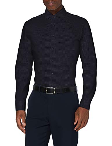 Seidensticker Męska koszula biznesowa – łatwa do prasowania, wąska koszula – Slim Fit – długi rękaw – kołnierz typu kent – 100% bawełna