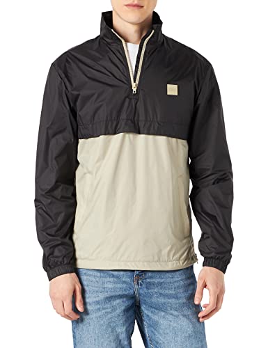 Urban Classics Kurtka męska Windbreaker Pull Over Jacket Stand Up Collar, Black/Concrete, XXL