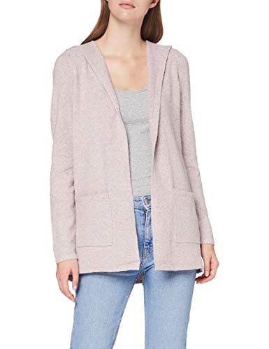 VERO MODA Damska kurtka z dzianiny z otwartym kapturem, Woodrose Mel, L