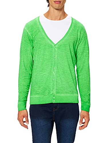 Urban Classics Męska kurtka z dzianiny Spray Dye Slub Cardigan, zielony (Mint 00348), M