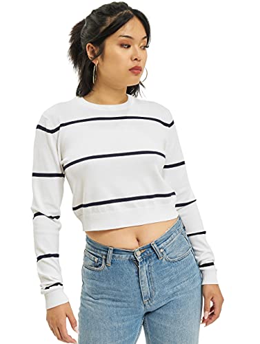 Urban Classics Damski sweter w paski, biały (White/Navy 01289), XL