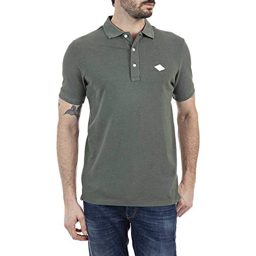 Replay Męska koszulka polo, 314 Sage Green, XS