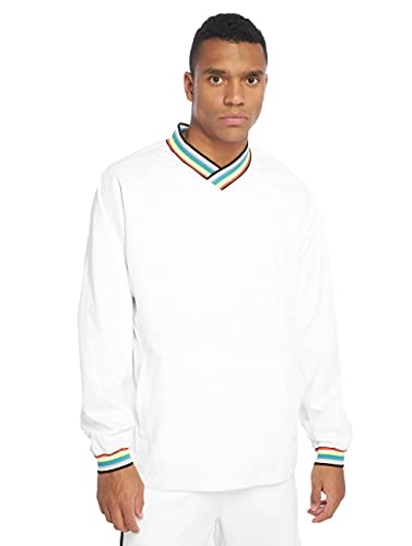 Urban Classics Męska kurtka przejściowa Windbreaker Warm Up sweter w stylu kurtki przeciwdeszczowej do zakładania, wielokolorowy (Wht/Multicolor 00563), L