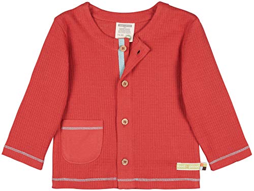 loud + proud Unisex Baby Waffel kurtka z certyfikatem GOTS, Chili, 74/80 cm