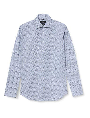 Seidensticker Męska koszula biznesowa - łatwa do prasowania koszula z bardzo wąskim krojem - X-Slim Fit - długi rękaw - kołnierz typu kent - 100% bawełna, granatowy, 38 PL