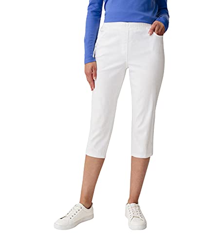 Damart Damskie spodnie Pantacourt Enfilable klasyczne, biały (Blanc), 40W (Producent rozmiar: 50)