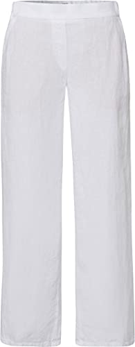 BRAX Damskie spodnie w stylu Maine S skrócone lniane spodnie, biały 1, 26W / 32L