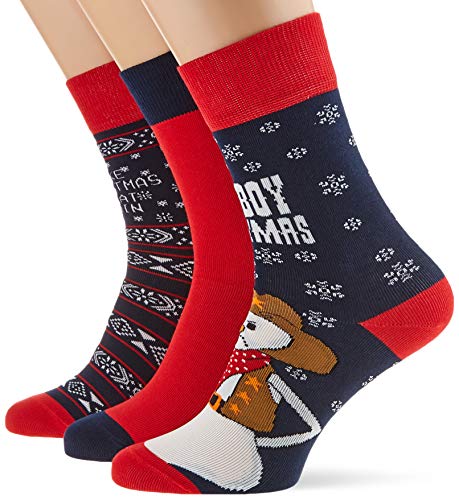 Urban Classics Unisex zestaw skarpet bożonarodzeniowych Ice Cowboy, 3 szt. dla kobiet i mężczyzn