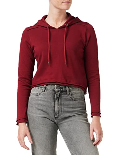 Urban Classics Damska bluza z kapturem frotte z kapturem, Burgund, XS